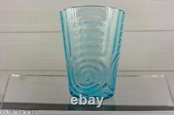 Harrach Bohemian Art Glass Floret Target Swirl Opalescent Vase