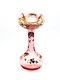Harrachov Jack In The Pulpit Blown Glass Vase Pink With Gold Enamel Bohemian Czech