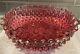 Hobbs Brockunier Dew Drop (hobnail) Cranberry Red Large Bowl