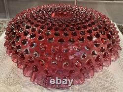 Hobbs Brockunier Dew Drop (hobnail) Cranberry Red Large Bowl