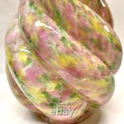 Hobbs Brockunier Spangled 1880's Glass Vase, Splatter Art Glass, Victorian