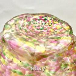 Hobbs Brockunier Spangled 1880's Glass Vase, Splatter Art Glass, Victorian