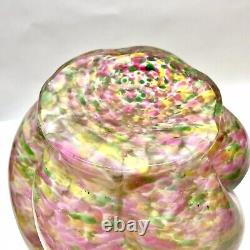 Hobbs Brockunier Spangled 1880's Glass Vase, Splatter Art Glass, Victorian