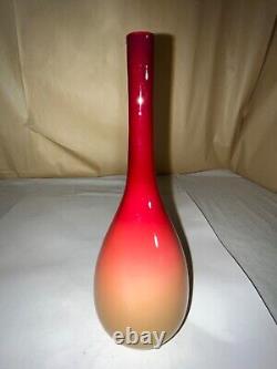 Hobbs Brockunier Wheeling Peach Blow Bud Vase-Victorian-Glossy Stick Vase