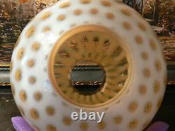Huge GWTW Fenton Honeysuckle Opalescent Glass Coin dot Lamp Shade Ball Globe 10