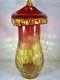 Huge Victorian Antique Art Glass Amberina Jack-in-the-pulpit Vase Ruffled Lip