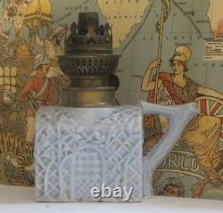 ITEM #408 DELFT Art Glass Unlisted Antique Victorian Miniature Oil Lamp In MINT