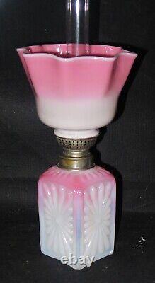 ITEM #48 Antique Art Glass French Baccarat Victorian Miniature Opalescent Lamp