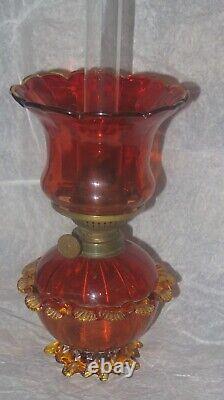 ITEM #48 Antique Art Glass French Baccarat Victorian Miniature Opalescent Lamp