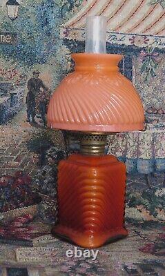 ITEM #48 Antique Art Glass French Baccarat Victorian Miniature Opalescent Lamp