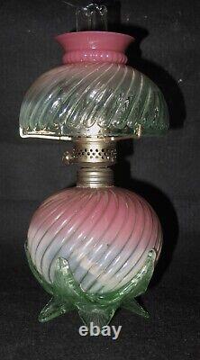 ITEM #48 Antique Art Glass French Baccarat Victorian Miniature Opalescent Lamp