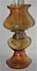 Item #79 Amber Tint Tiny Ribbed & Swirled Victorian Art Glass Oil Lamp