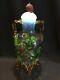 Impressive 17 Tall Stevens & Williams Applied Strawberry Glass Vase With Lid
