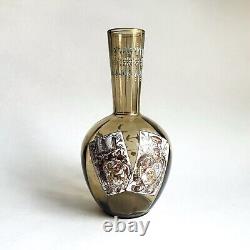 Impressive & Unusual Antique Historismus Enameled Glass Vase German Bohemian