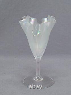 John Walsh Walsh English Hand Blown Iridescent Art Glass Fan Vase C. 1880-1910