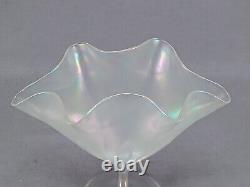 John Walsh Walsh English Hand Blown Iridescent Art Glass Fan Vase C. 1880-1910