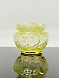 John Walsh Walsh Uranium Glass Vase Yellow Opal Spiral Twist