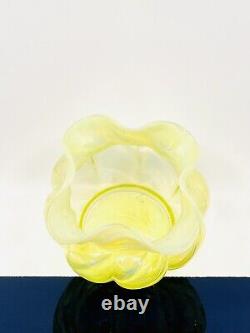 John Walsh Walsh Uranium Glass Vase Yellow Opal Spiral Twist