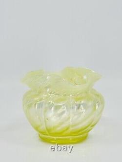 John Walsh Walsh Uranium Glass Vase Yellow Opal Spiral Twist