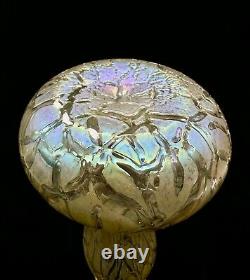 Kralik Blown Glass Vase Candia Crackle Art Nouveau Czechoslovakia