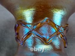 L. C. T Tiffany Favrile Gold Iridescent 4 7/8 Inch Glass Vase Circa 1890-1920