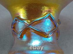 L. C. T Tiffany Favrile Gold Iridescent 4 7/8 Inch Glass Vase Circa 1890-1920