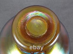 L. C. T Tiffany Favrile Gold Iridescent 4 7/8 Inch Glass Vase Circa 1890-1920
