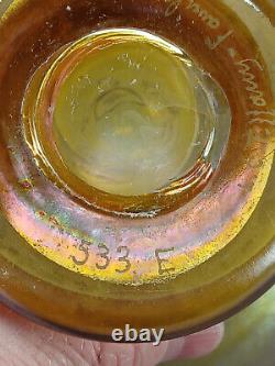 L. C. T Tiffany Favrile Gold Iridescent 4 7/8 Inch Glass Vase Circa 1890-1920