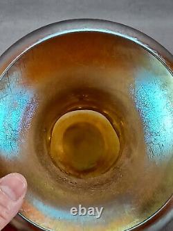 L. C. T Tiffany Favrile Gold Iridescent 4 7/8 Inch Glass Vase Circa 1890-1920