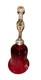 Large Victorian English Cranberry Art Glass Wedding Bells 13 Tall