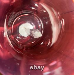 LARGE Victorian English Cranberry Art Glass Wedding Bells 13 Tall LARGE Victorian English Cranberry Art Glass Wedding Bells 13 Tall