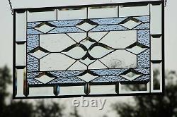 LAST one- OH BOY-Beveled Stained Glass Window Panel24 5/8 x 14 1/2