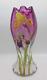 Legras Antique Amethyst To Clear Hand Painted Enamel Iris Art Nouveau Glass Vase