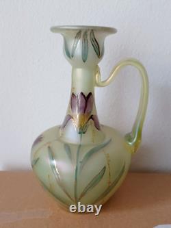 LOETZ Arcadia Iris Floral Hand Painted Ewer Vase PN I/7875 (623) DEK 1896 RARE