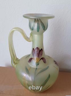 LOETZ Arcadia Iris Floral Hand Painted Ewer Vase PN I/7875 (623) DEK 1896 RARE