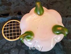LOETZ Pearlescent Glass Rare & Unique Nice 18K Gold Frog w-Green Feet Vase