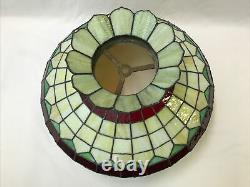 Large 20 Antique Vtg Arts & Crafts Leaded Slag Stained Glass Lamp Shade, Fruit