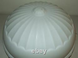 Large Antique Art Deco Frosted White Glass Ceiling Lamp Shade Globe 14 Fittter