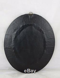 Large Antique French Mourning Hair Art Memento Convex Glass Framed Reliquary