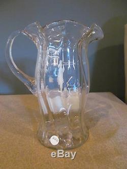 Large Antique Mary Gregory Water Pitcher Art Glass Victorian