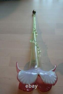 Large Antique Victorian Glass Epergne VINTAGE Art Glass Ruffled 17 Epergne