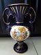 Large Cobalt Blue & Gold 15 1/4 Vase 2 Handles Victorian Scene Fragonard Italy