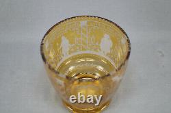 Late 19th Century German Engraved Religious Scenes & Amber Stained Vase / Beaker