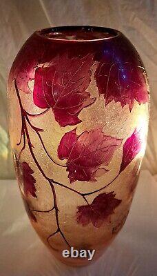 Legras Rubis Series Cameo Vase c1910