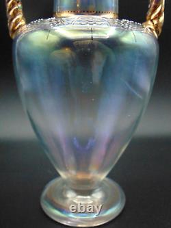 Lobmeyr Harrach Iridescent Glatt Iris Enamled Art Nouveau Soap Bubble Glass Vase