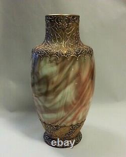 Loetz 12 Hellmarmor Marmoriertes Marbled Art Glass Vase Enamel Persian Moroccan