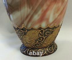 Loetz 12 Hellmarmor Marmoriertes Marbled Art Glass Vase Enamel Persian Moroccan