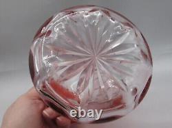 Loetz Antique Bohemian Victorian Makart to Pink Geometric CUT Art Glass Vase