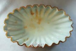 Loetz Marbled Glass Marmorierte Brides Bowl in Brass Basket Nymphs Centerpiece