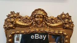 MIRROR GLASS ART NOUVEAU VINTAGE 1890's ENGLISH VICTORIAN READY TO HANG